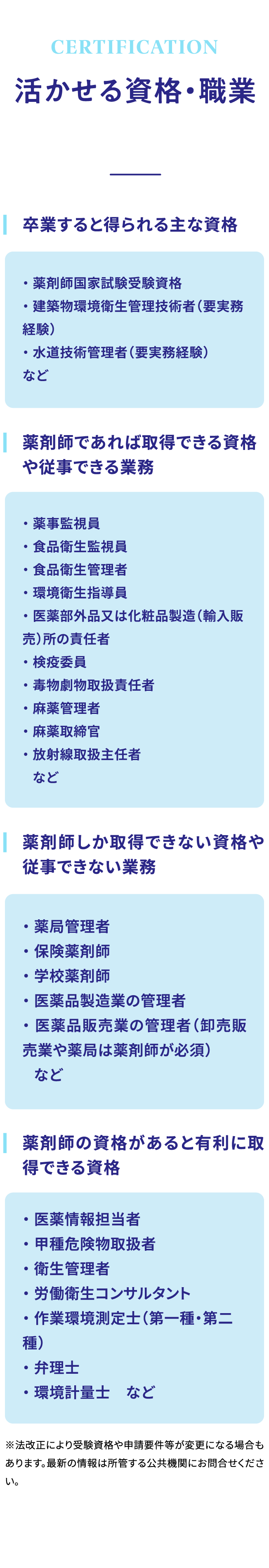 活かせる資格・職業